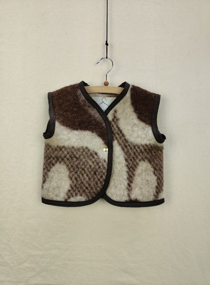 donkerbruin wollen gilet