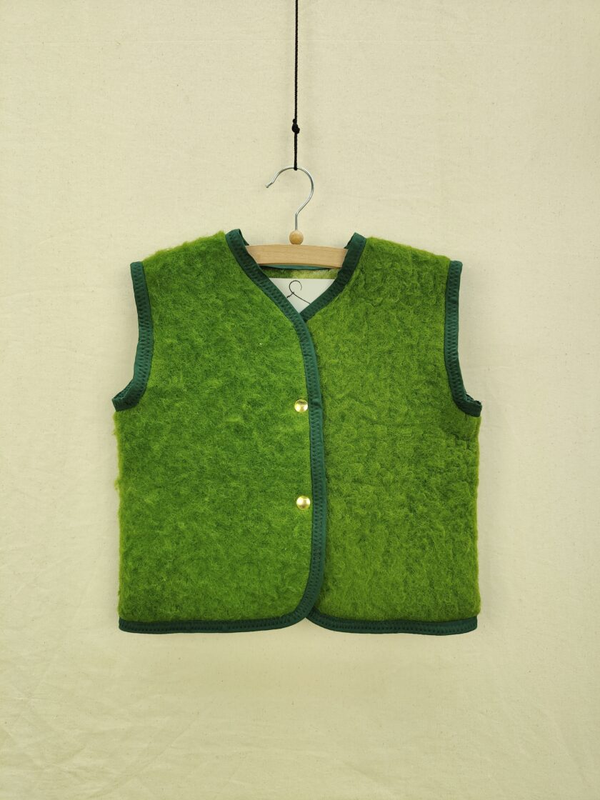 scheerwol gilet groen